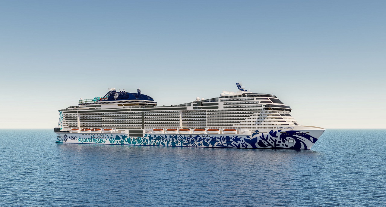 Thumbnail voor Het nieuwe vlaggenschip van de cruisedivisie van MSC Group, MSC Euribia, vaart de eerste cruise ter wereld met netto nul emissie van broeikasgassen