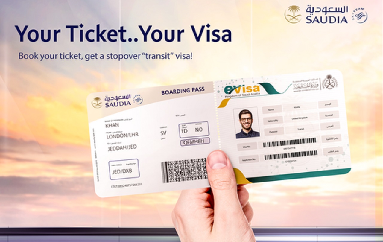 Thumbnail voor SAUDIA is de eerste luchtvaartmaatschappij die “Your Ticket Your Visa”-service aanbiedt