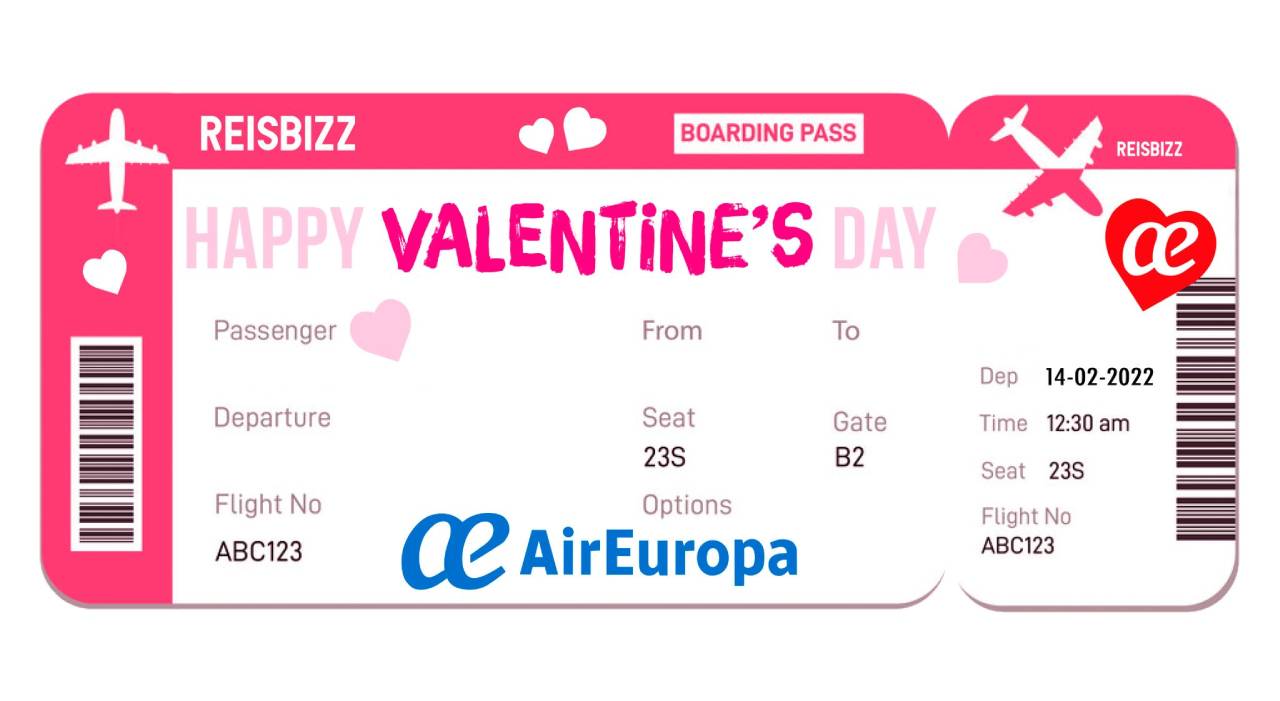 Thumbnail voor Bekendmaking winnaar valentijnsactie Air Europa