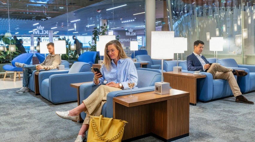 Thumbnail voor KLM geeft Schengen Crown Lounge op Schiphol een opfrisbeurt