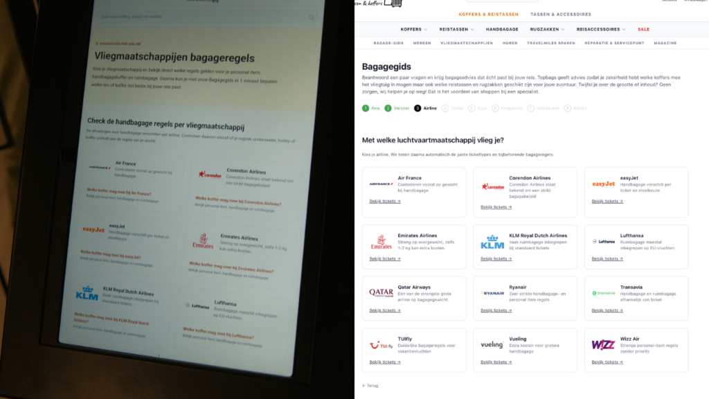 Bagagetool op de website van Topbags